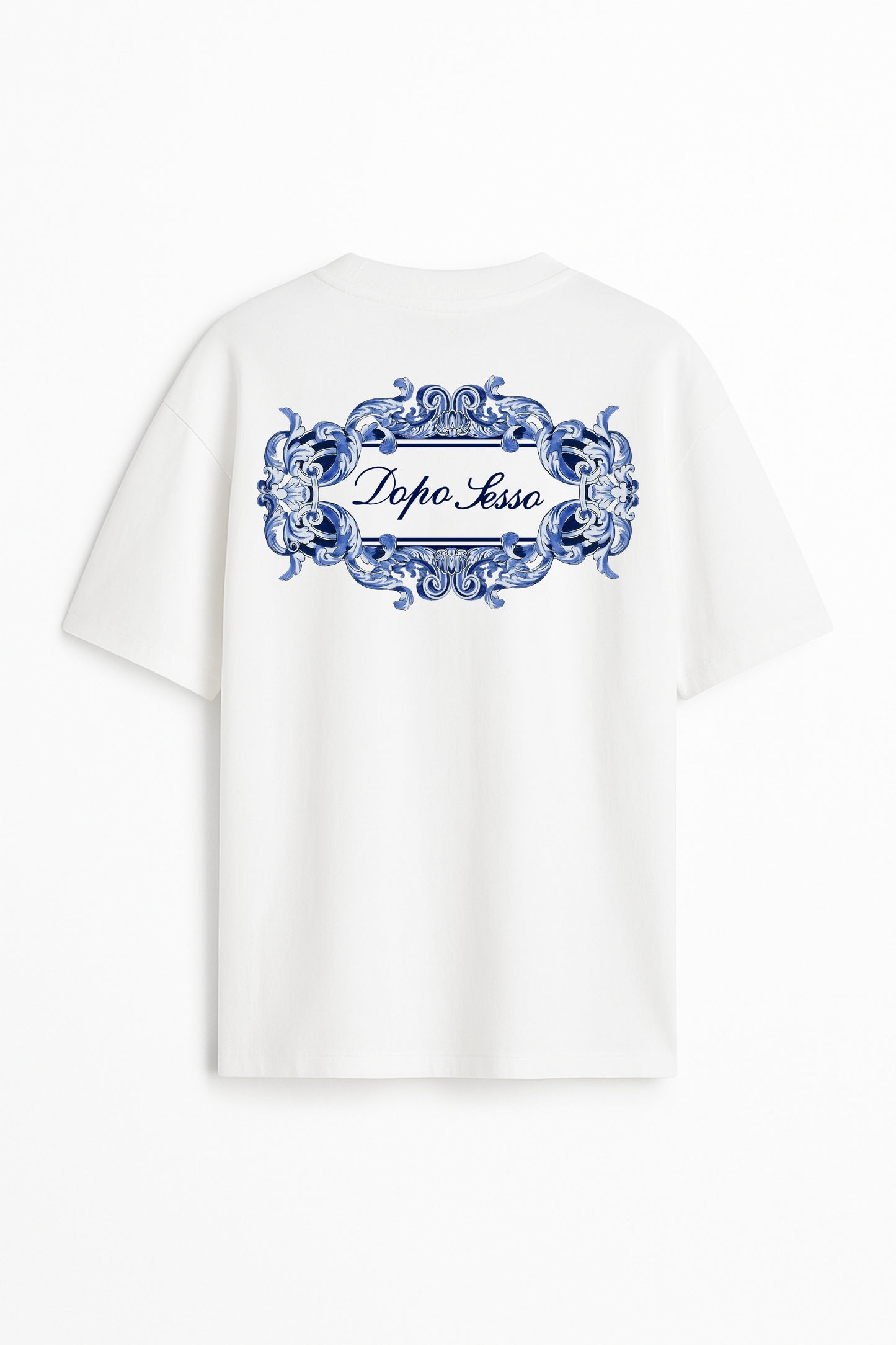 T-Shirt White - Maiolica Blu (Preorder)