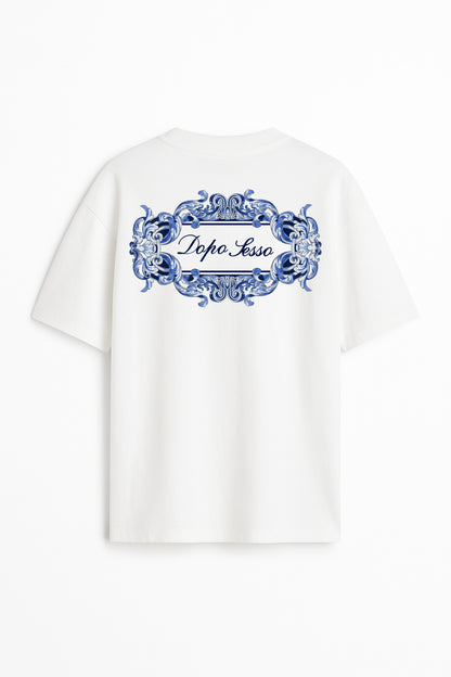 T-Shirt White - Maiolica Blu (Preorder)